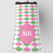 Golf Chic Argyle Monogram Putter Club Cover Headcover (Rotieren 90)