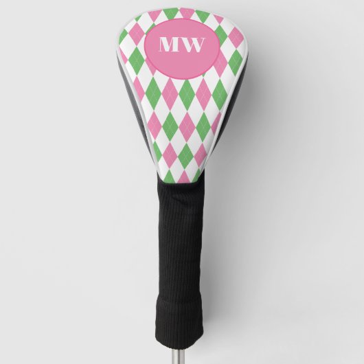 Golf Chic Argyle Monogramm Clubkopfabdeckung Headcover (Vorderseite)