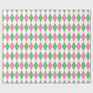 Golf Chic Pink Grün Argyle-Geschenkpapier Geschenkpapier