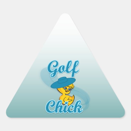 Golf Chick #3 Dreieckiger Aufkleber (Vorderseite)