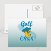 Golf Chick #3 Postkarte (Vorne/Hinten)