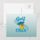 Golf Chick #3 Postkarte (Vorne/Hinten)