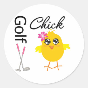 Golf Chick Runder Aufkleber