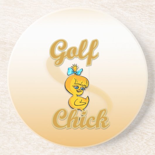 Golf Chick Sandstein Untersetzer (Vorne)