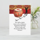 Golf-Chinesisch-ThemenGolf-Party Einladungen (Stehend Vorderseite)