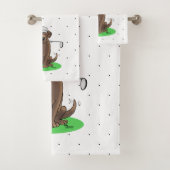Golf Chocolate Labrador Retriever Dog - Funny - Fu Badhandtuch Set (Insitu)