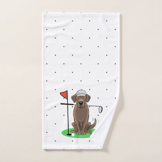 Golf Chocolate Labrador Retriever Dog - Funny - Fu Badhandtuch Set (Handtuch)