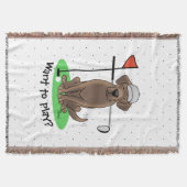 Golf Chocolate Labrador Retriever Dog - Funny - Fu Decke (Vorderseite)