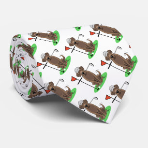 Golf Chocolate Labrador Retriever Dog - Funny - Fu Krawatte