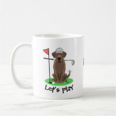 Golf Chocolate Labrador Retriever Dog - Niedlich Kaffeetasse (Links)