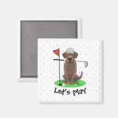 Golf Chocolate Labrador Retriever Dog - Niedlich Magnet (Vorderseite/Rückseite)