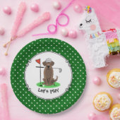 Golf Chocolate Labrador Retriever Dog - Niedlich Pappteller (Party)
