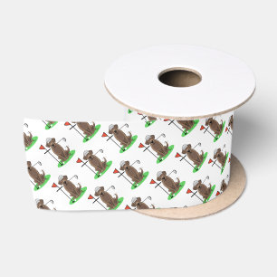 Golf Chocolate Labrador Retriever Dog - Niedlich Satinband