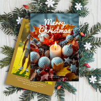 Golf Christmas Candle - Family Foto Gold