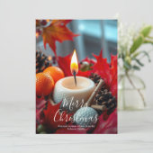 Golf Christmas Candle Feiertagskarte (Stehend Vorderseite)