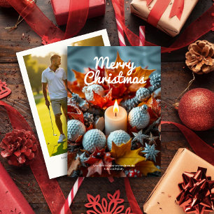 Golf Christmas Candle ・ Foto Feiertagskarte