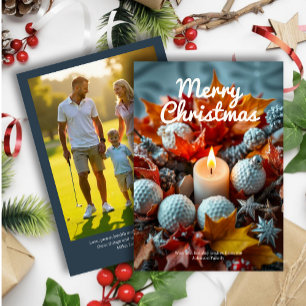 Golf Christmas Candle - Foto Navy Feiertagskarte