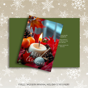 Golf Christmas Candle ・ Green Feiertagskarte