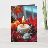 Golf Christmas Candle: Navy Blue Feiertagskarte (Vorderseite)