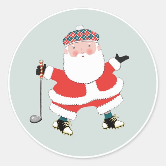 Golf Christmas Classic Round Sticker (Vorderseite)