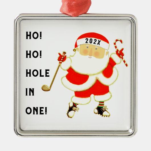 Golf Christmas Collectible Silbernes Ornament (Vorne)