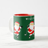 Golf Christmas Collectible Zweifarbige Tasse (Vorderseite Links)