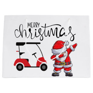 Golf Christmas Dabbing Santa Claus Große Geschenktüte