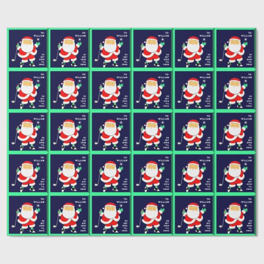 Golf Christmas Geschenkpapier (Flach)