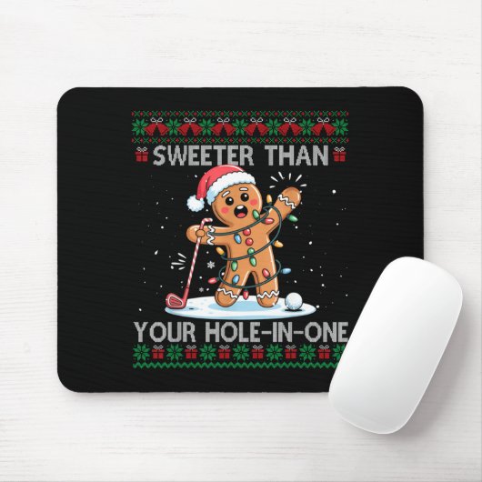 Golf Christmas Gingerbread Sweeter Than Your Hole- Mousepad (Mit Mouse)