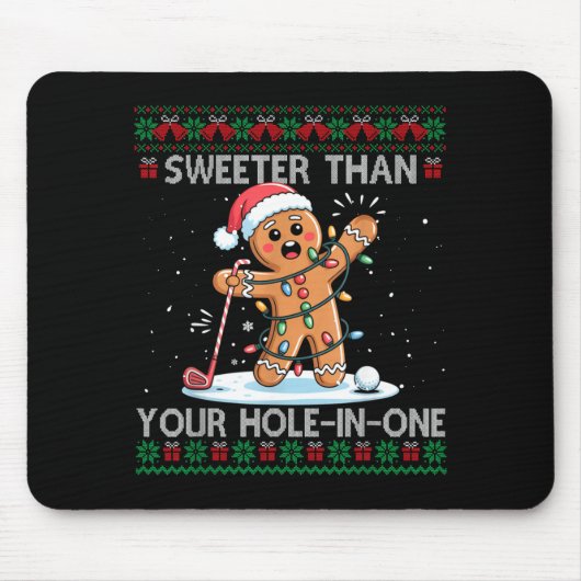Golf Christmas Gingerbread Sweeter Than Your Hole- Mousepad (Vorne)