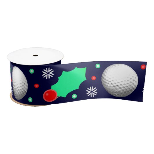 Golf Christmas Holiday Gift Satin Ribbon Satinband (Spule)