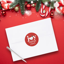 Golf Christmas Holiday Joy Sticker Modern Red