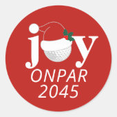 Golf Christmas Holiday Joy Sticker Modern Red (Vorderseite)