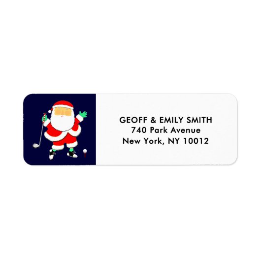 Golf Christmas Holiday Label (Vorne)