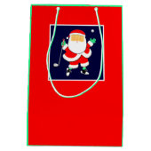 Golf Christmas Holiday Mittlere Geschenktüte (Rückseite)