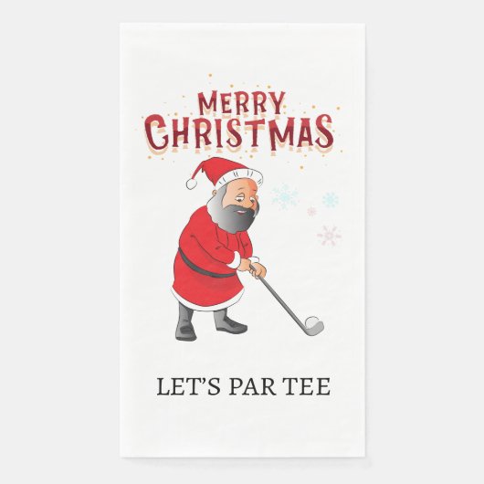 Golf Christmas Lass Par T mit Weihnachtsmann Serviette (Vorderseite)