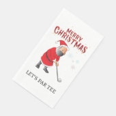 Golf Christmas Lass Par T mit Weihnachtsmann Serviette (Ecke)