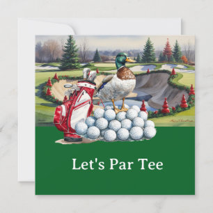 Golf Christmas Lass Par Tee mit Golftasche Einladung