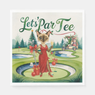 Golf Christmas Let's Par T-Shirt für Golfer Party Serviette
