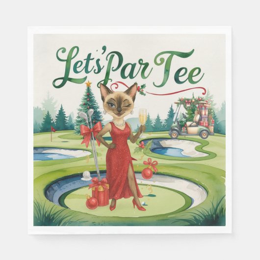 Golf Christmas Let's Par T-Shirt für Golfer Party Serviette (Vorderseite)