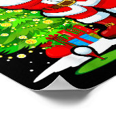 Golf Christmas Men Club Playing Santa Claus Poster (Ecke)