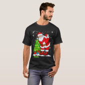 Golf Christmas Men Club Playing Santa Claus T-Shirt (Vorne ganz)