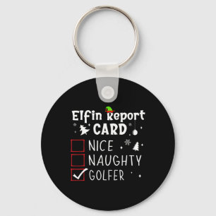 Golf Christmas Nice Naughty Funny Xmas Liste Golfe Schlüsselanhänger