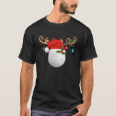 Golf Christmas Pajamas Reindeer Santa Hat Sports P T-Shirt (Vorderseite)