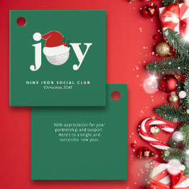 Golf Christmas Party Gift Tag Joy Modern Green Geschenkanhänger