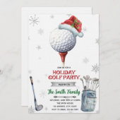 Golf Christmas Party Invitation Einladung (Vorne/Hinten)