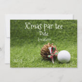 Golf Christmas Party Par Tee mit Golfball Einladung (Vorderseite)
