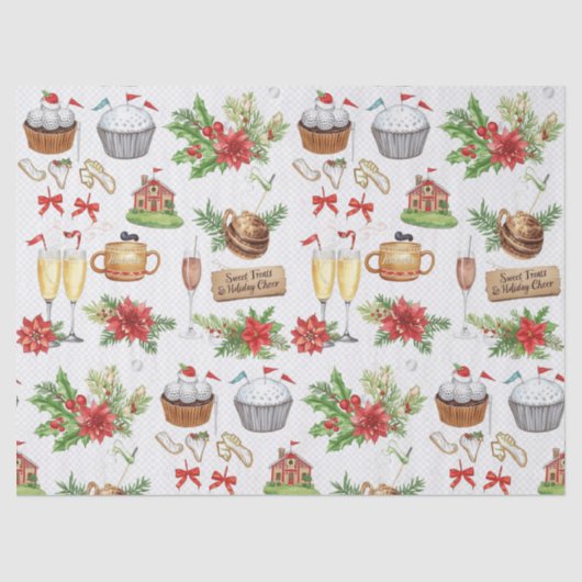 Golf Christmas Party with golf bakery themed Seidenpapier (Vorderseite)