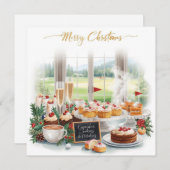 Golf Christmas Party with Golf Course Background Einladung (Vorne/Hinten)
