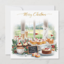 Golf Christmas Party with Golf Course Background Einladung